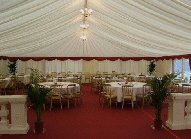 Table and chair layout for a wedding