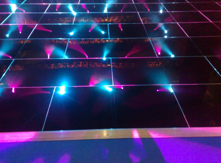 Black Dance Floor Hire with lighting effects